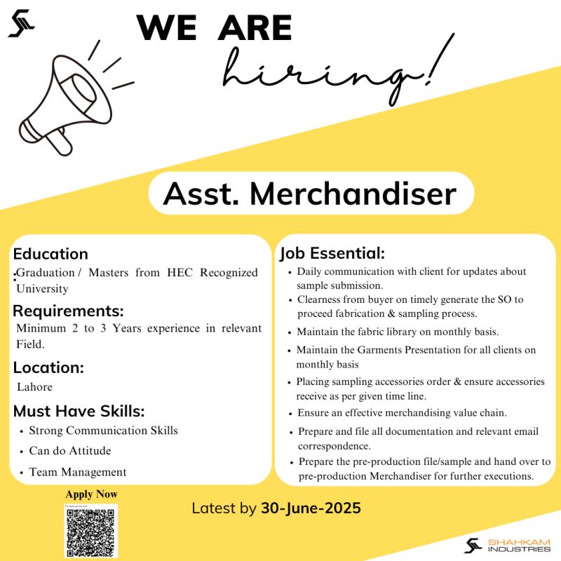 Shahkam Industries Jobs June 2025 2