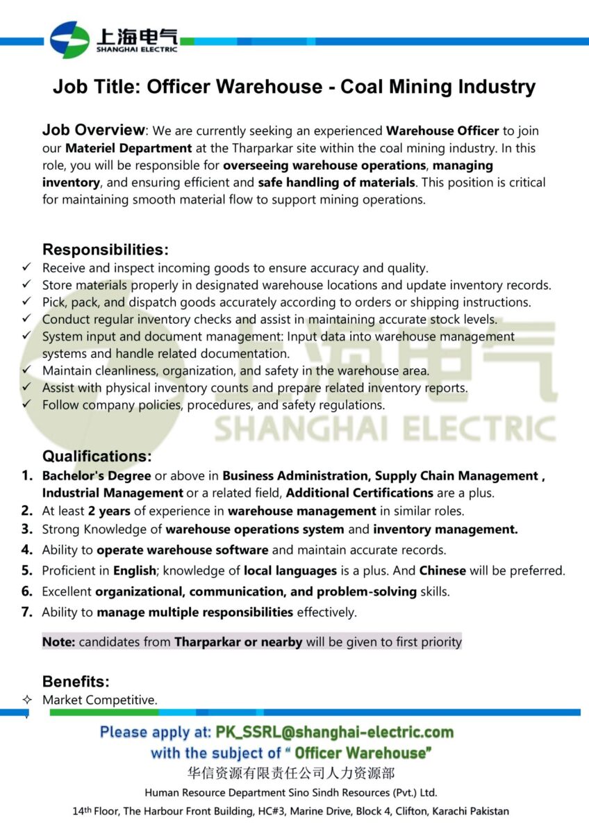 Sino Sindh Resources Pvt Limited Jobs 05 June 2025 1