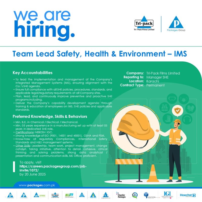 Tri Pack Films Limited Jobs Team Lead Safety Health & Environment IMS 1