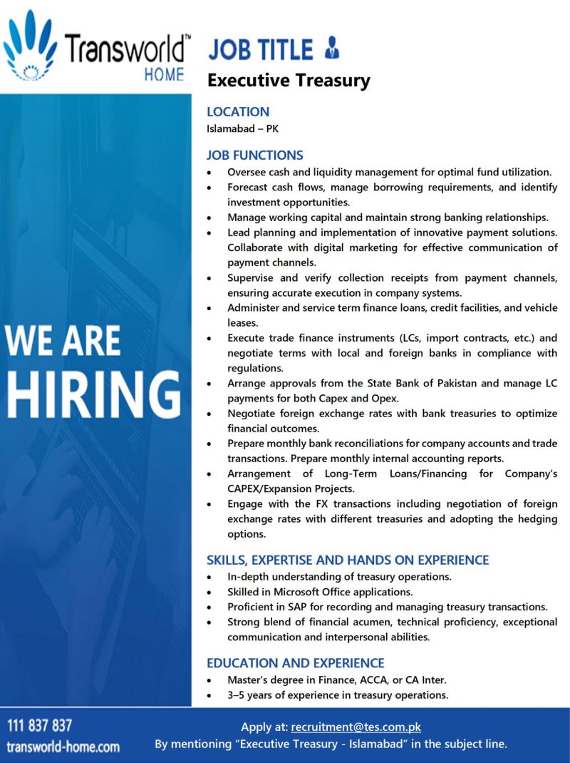 Transworld Home Jobs Executive Treasury 1