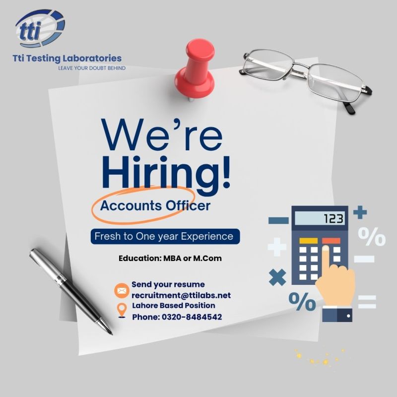 Tti Testing Laboratories Jobs Accounts Officer 1