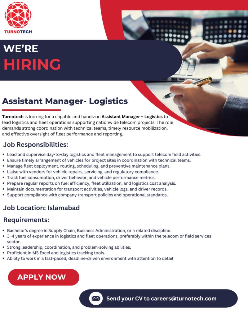 Turnotech Inc Jobs Assistant Manager Logistics 1