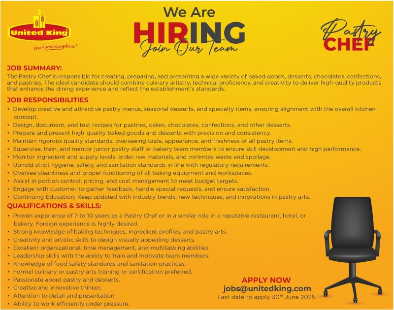 United King Jobs Pastry Chef 1
