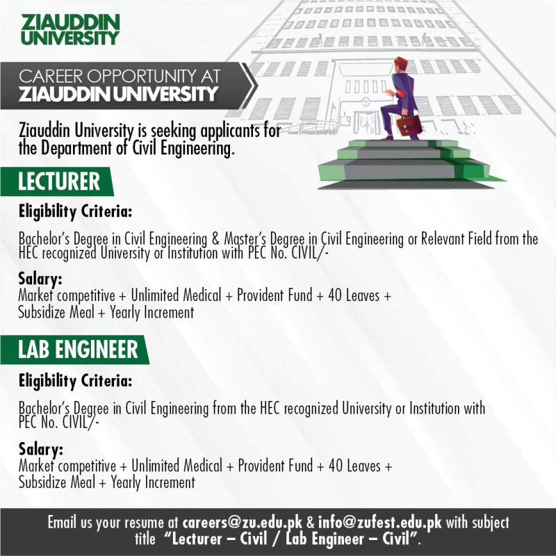 Ziauddin University Jobs Lecturer 1