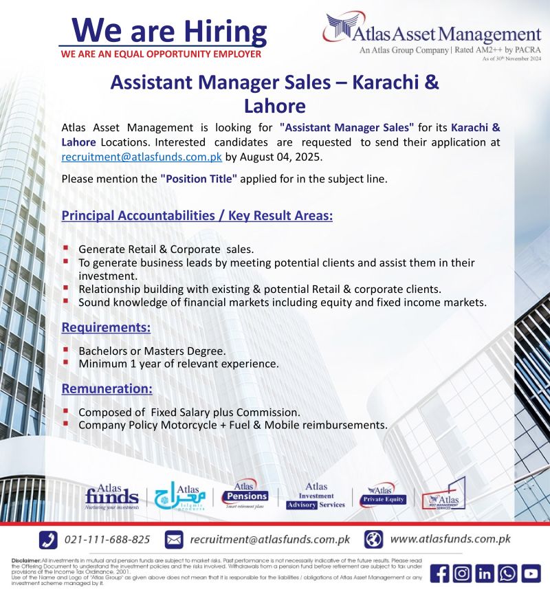 Atlas Asset Management Jobs Assistant Manager Sales 1