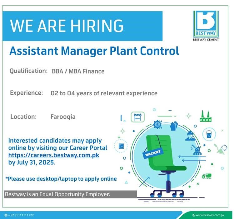 Bestway Cement Limited Jobs Assistant Manager Plant Control 1