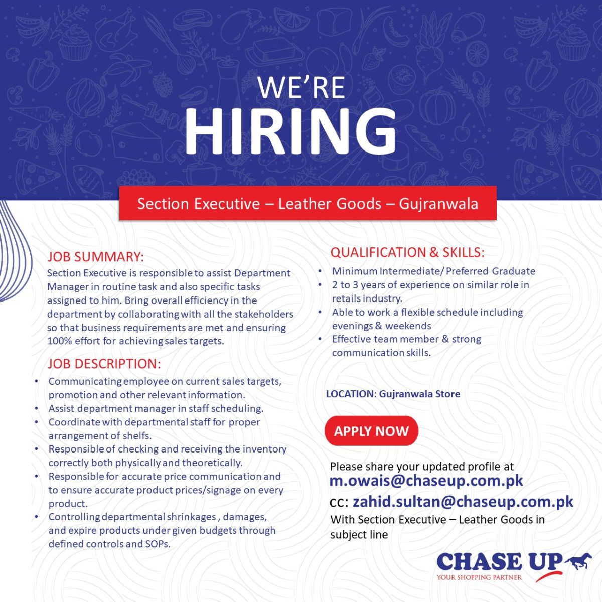 Chase Up Jobs 23 July 2025 1