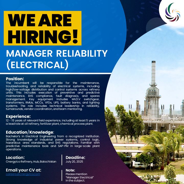 Cnergyico Refinery Jobs Manager Reliability 1
