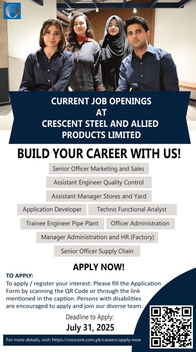Crescent Steel & Allied Products Limited Jobs July 2025 1