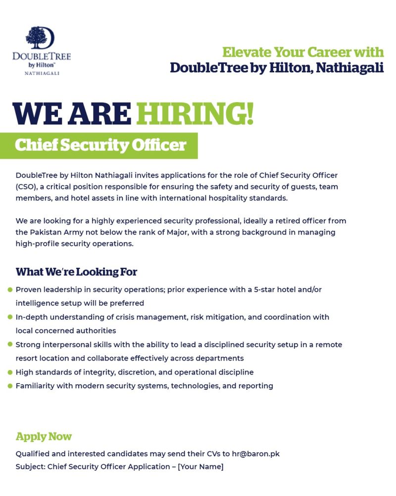 DoubleTree by Hilton Jobs Chief Security Officer 1