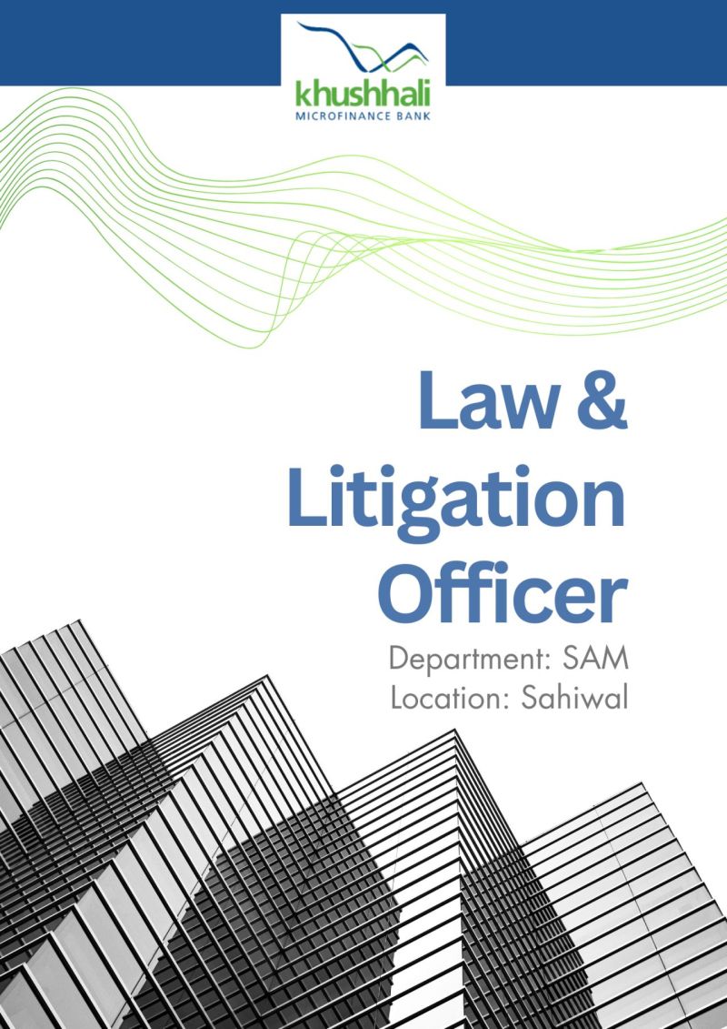 Khushhali Microfinance Bank Limited Jobs Law & Litigation Officer 1