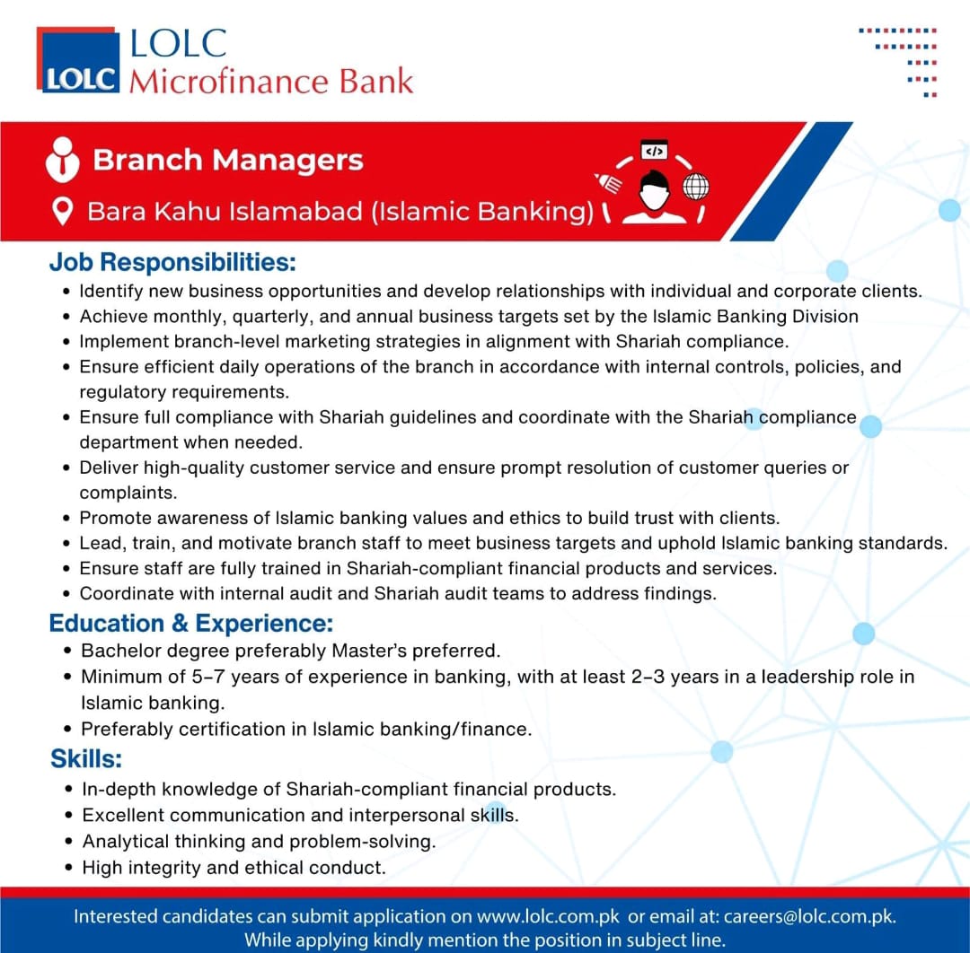 LOLC Microfinance Bank Jobs July 2025 2