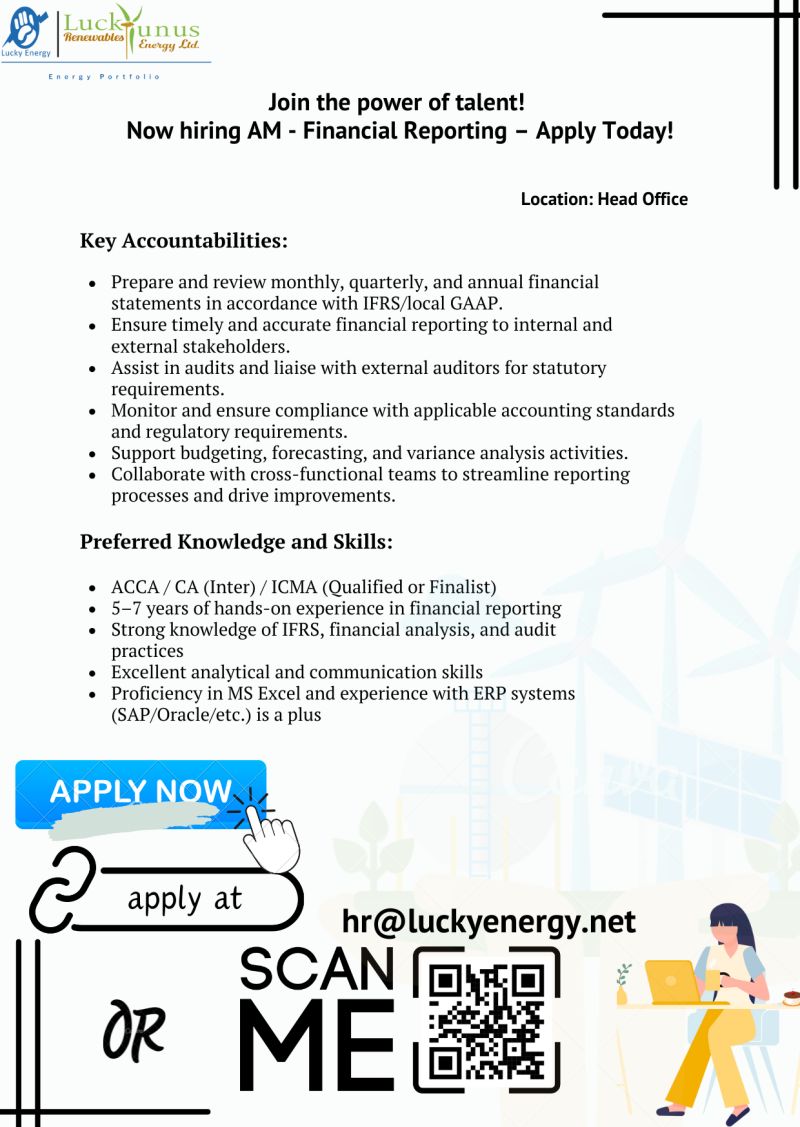Lucky Yunus Energy Limited Jobs AM Financial Reporting 1