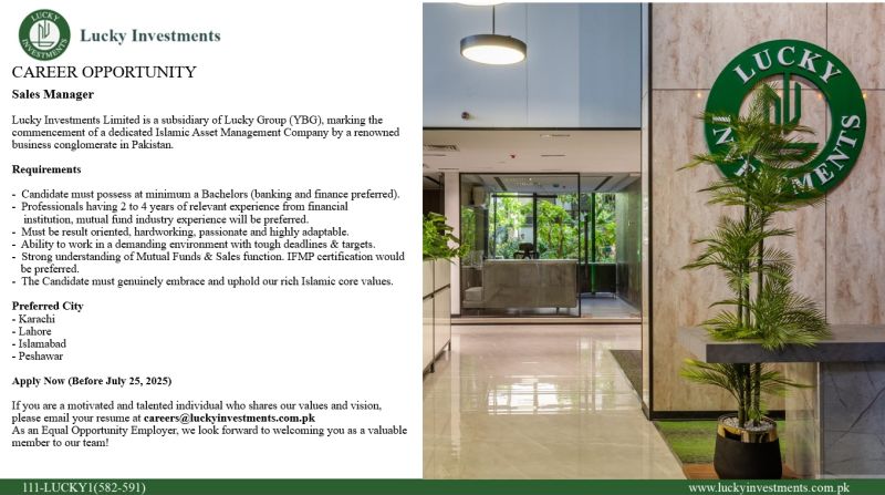 Lucky Investments Limited Jobs Sales Manager 1