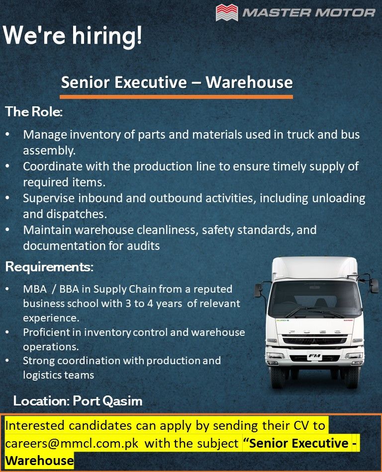 Master Motors Limited Jobs July 2025 1