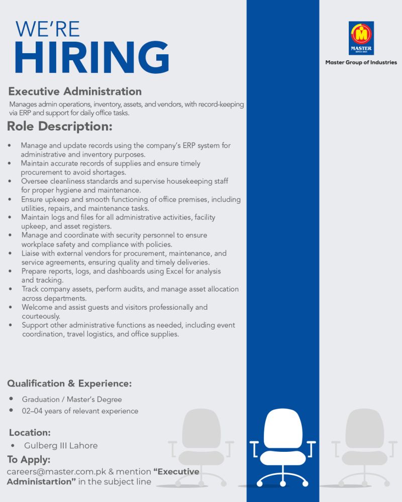 Master Group Of Companies Jobs Executive Administration 1