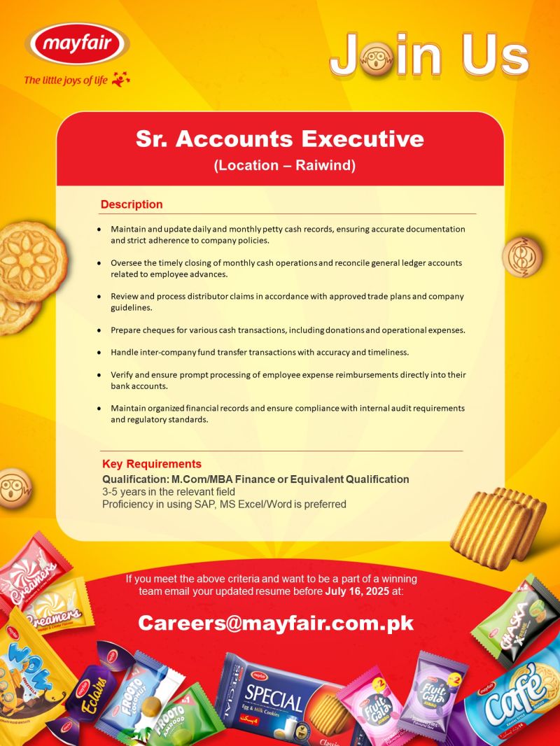 Mayfair Pakistan Jobs Sr Accounts Executive 1