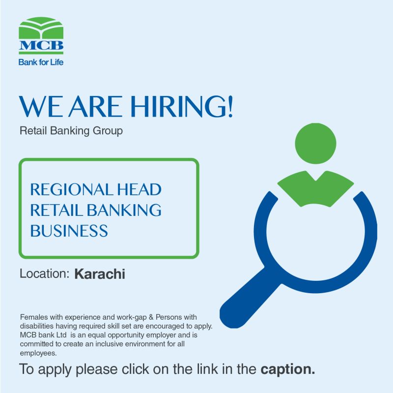 MCB Bank Limited Jobs Regional Head Retail Banking Business 1