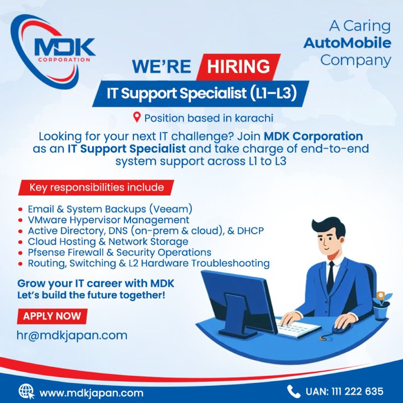 MDK Corporation Jobs IT Support Executive 1