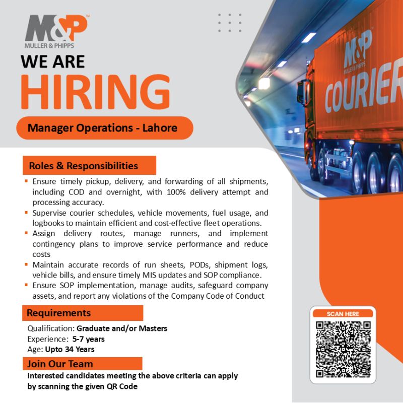 M&P Express Logistics Pvt Ltd Jobs Manager Operations 1