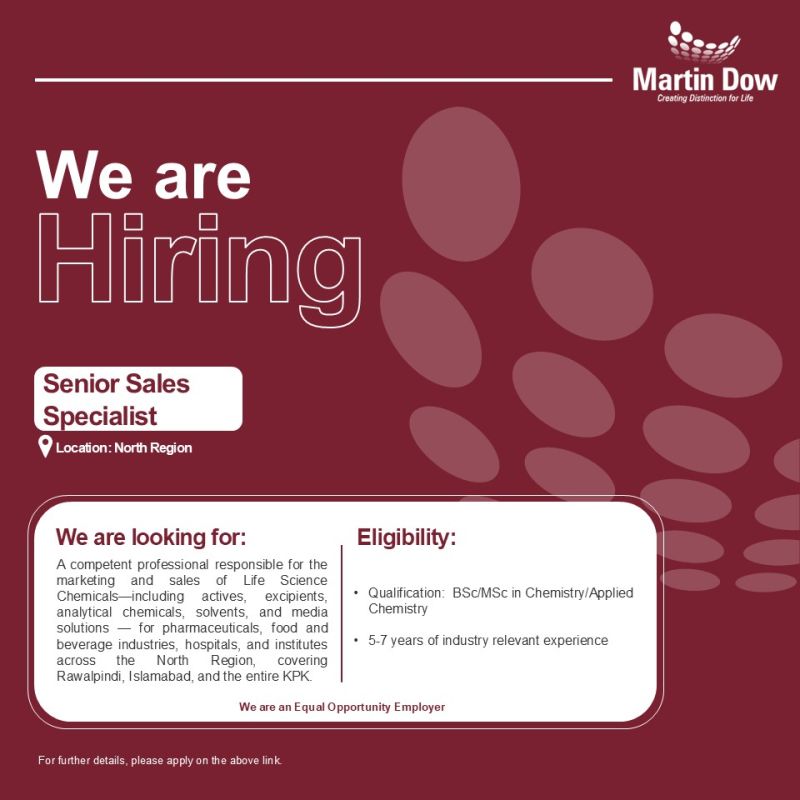 Martin Dow Limited Jobs Senior Sales Specialist 1