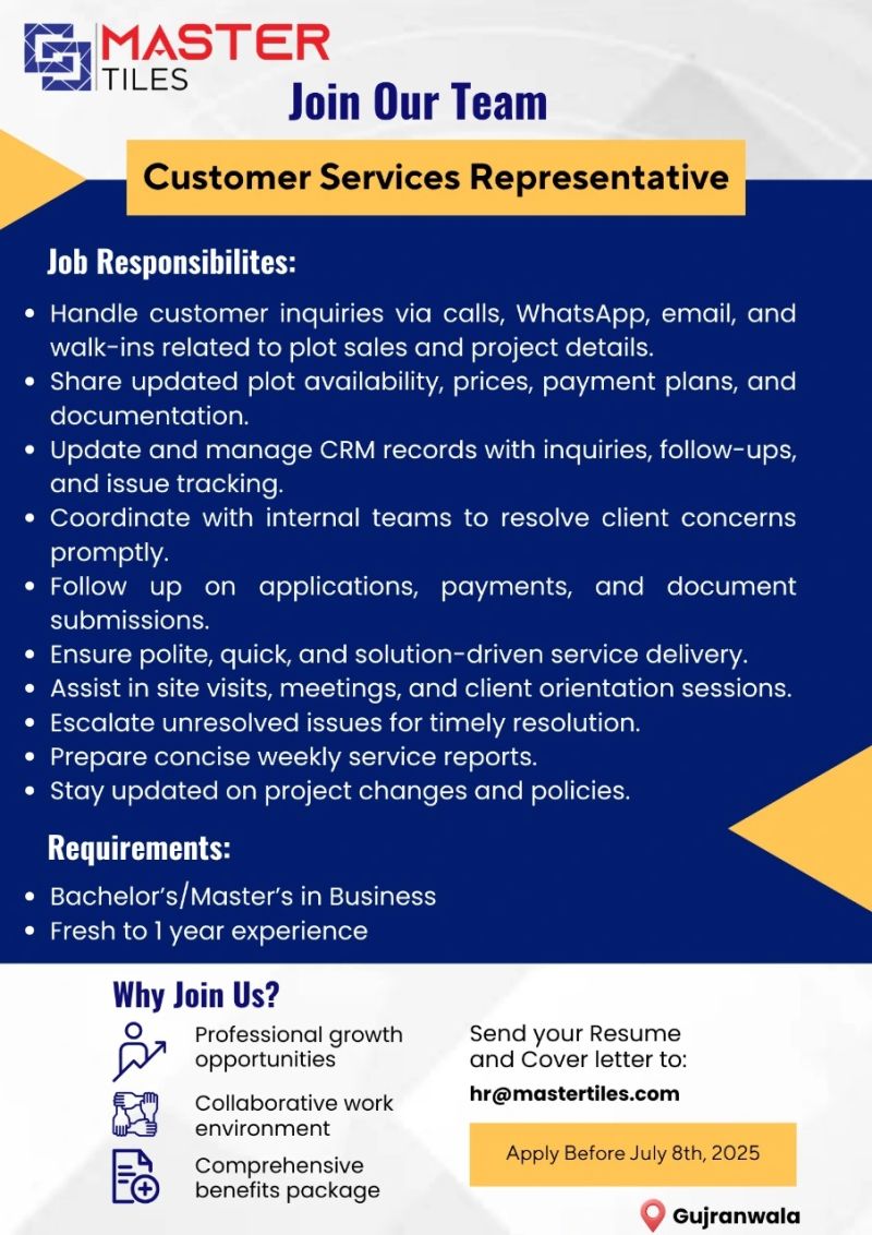 Master Tiles Jobs July 2025 2