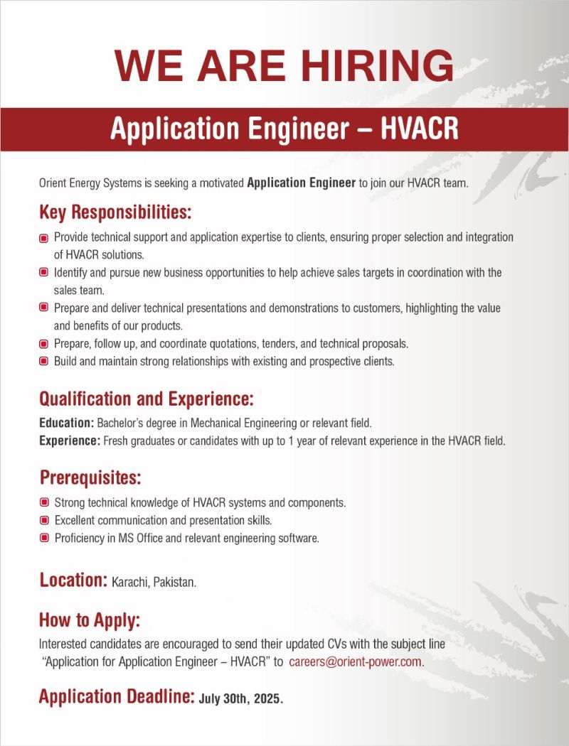Orient Energy Systems Jobs Application Engineer HVACR 1