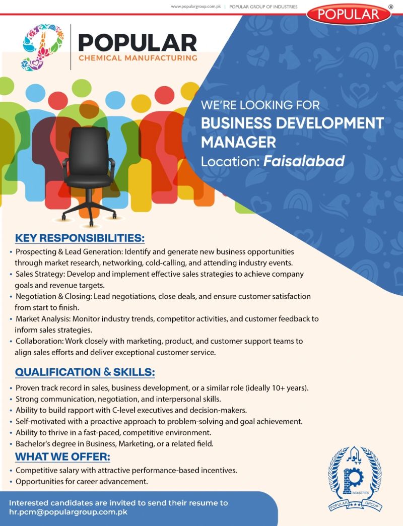 Popular Group Of Industries Jobs Business Development Manager 1
