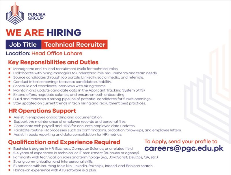 Punjab Group Jobs Technical Recruiter 1