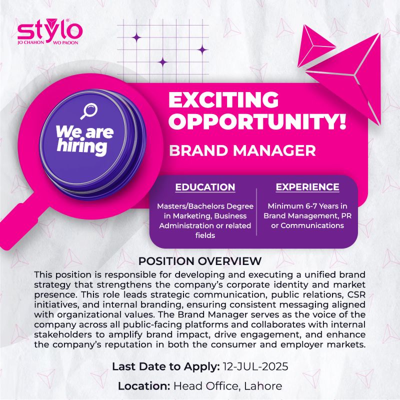 Stylo Pvt Ltd Jobs Brand Manager 1