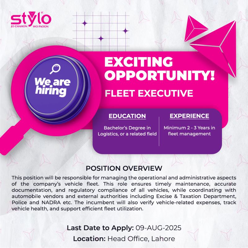 Stylo Pvt Ltd Jobs Fleet Executive 1
