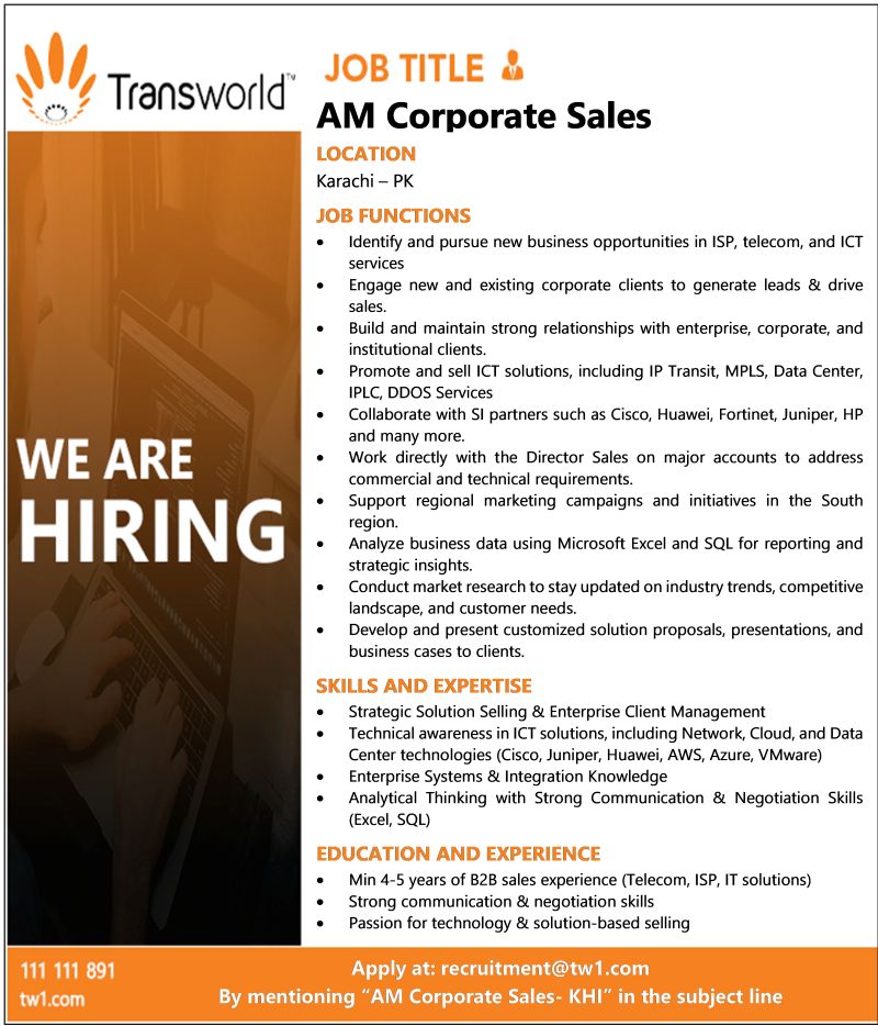Transworld Associates Jobs Assistant Manager Corporate Sales 1