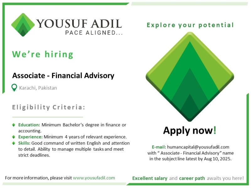 Yousuf Adil Chartered Accountants Jobs Associate Financial Advisory 1