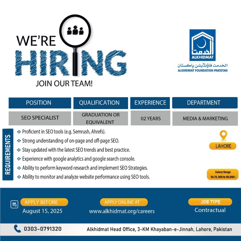 Alkhidmat Foundation Pakistan Jobs SEO Specialist 1