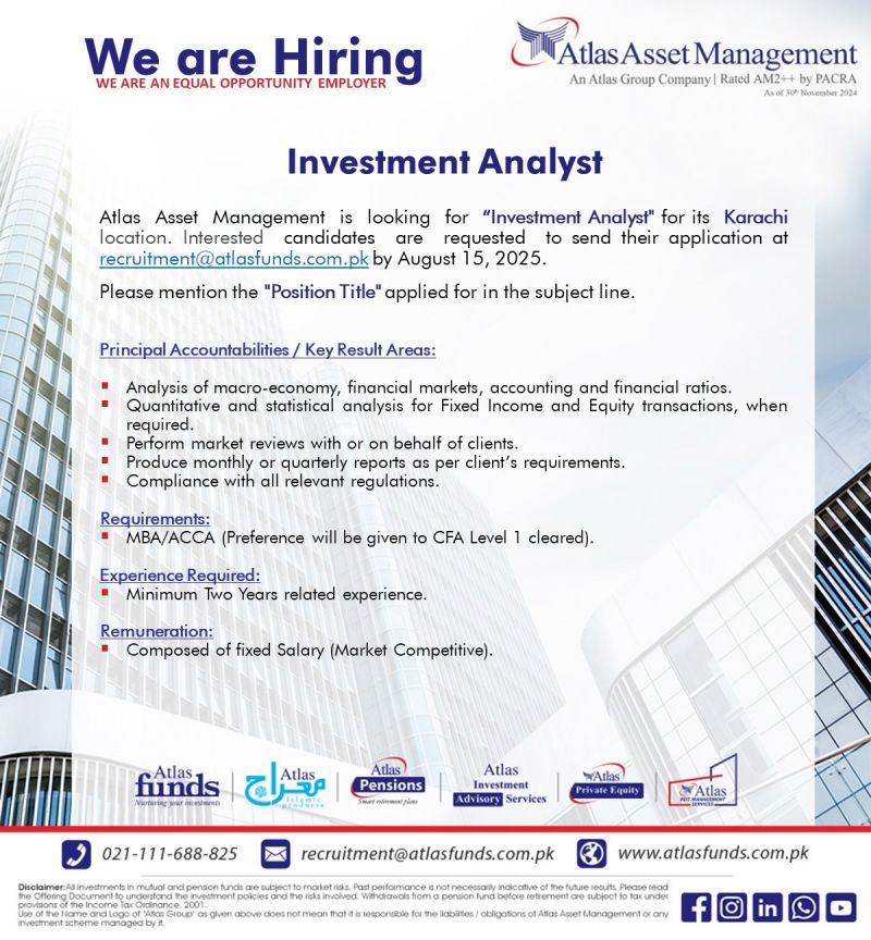 Atlas Asset Management Jobs Investment Analyst 1
