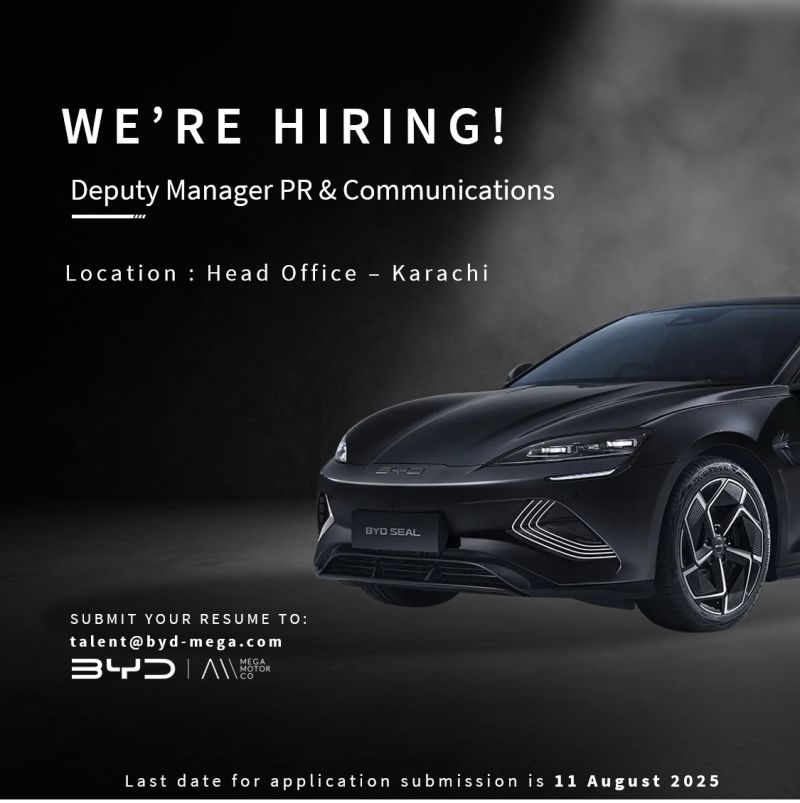BYD Pakistan Jobs Deputy Manager PR and Communications 1