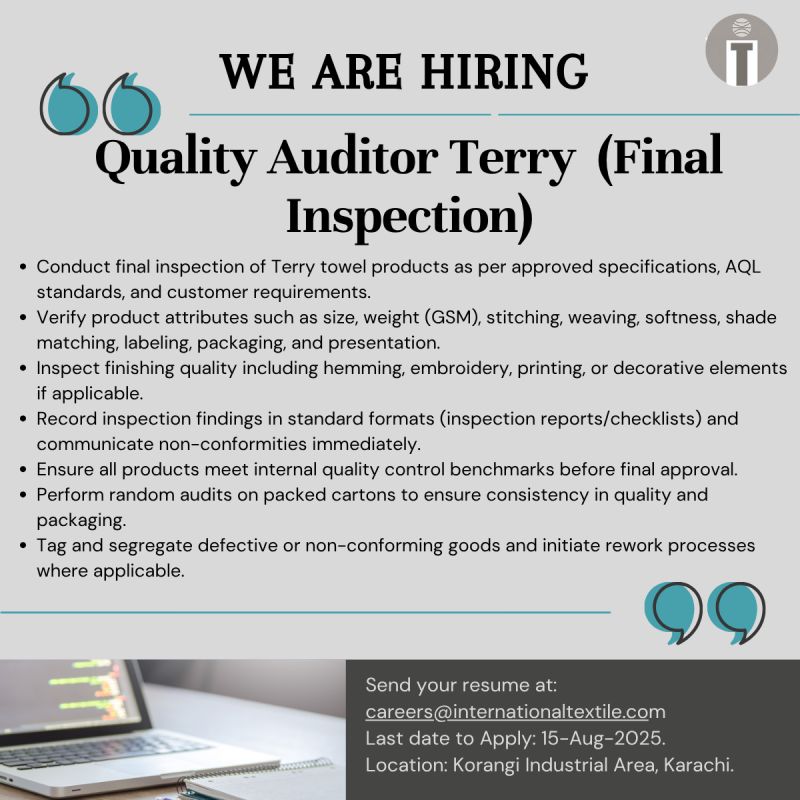 International Textile Limited ITL Jobs Quality Auditor Terry 1