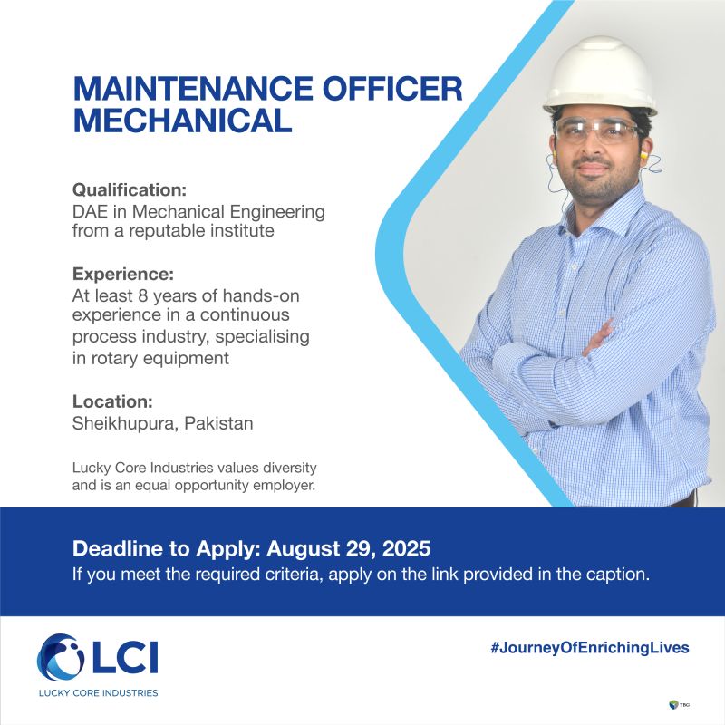 Lucky Core Industries Limited LCI Jobs Maintenance Officer Mechanical 1