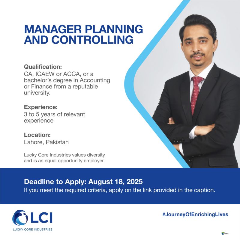 Lucky Core Industries Limited LCI Jobs Manager Planning and Controlling 1