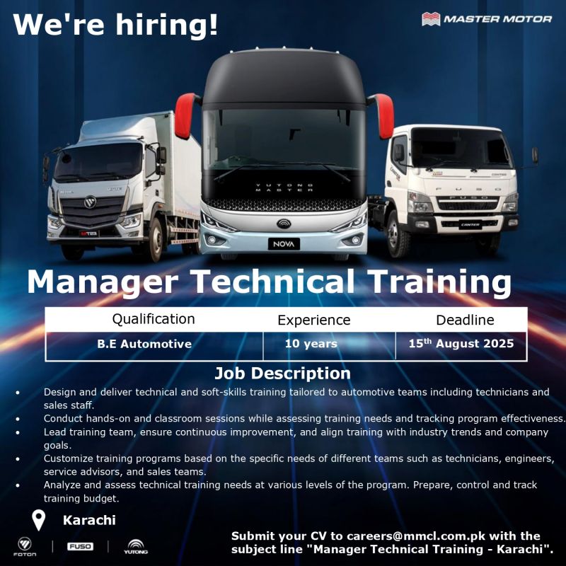 Master Motor Jobs Manager Technical Training 1