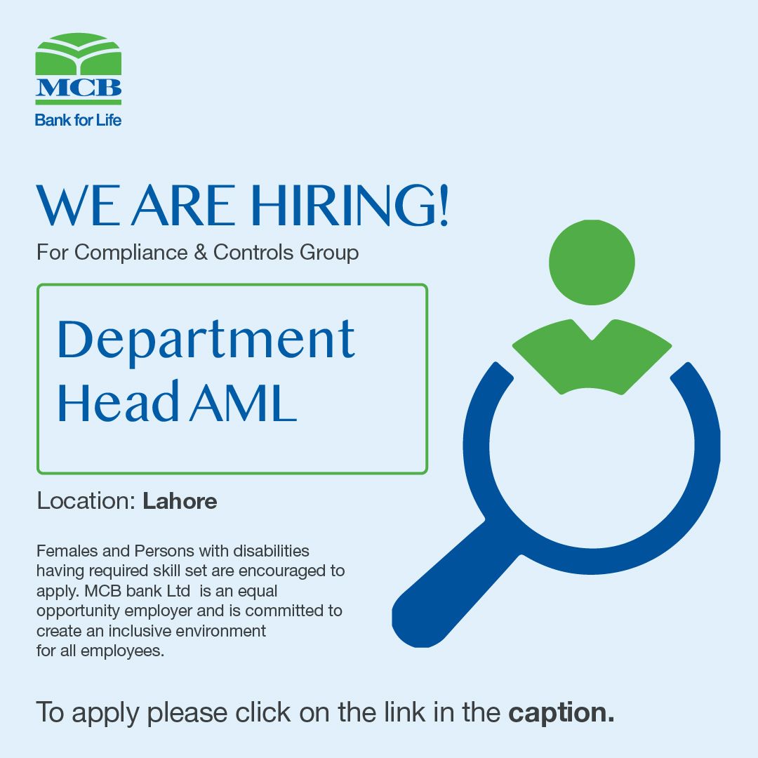 MCB Bank Limited Jobs Department Head AML 1