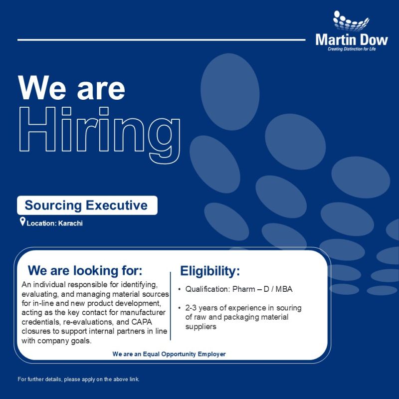 Martin Dow Limited Jobs Sourcing Executive 1