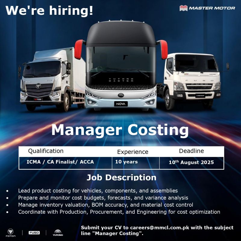 Master Motors Jobs August 2025 1