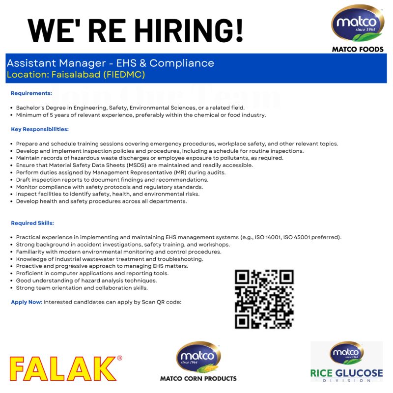 Matco Foods Limited Jobs Assistant Manager EHS & Compliance 1