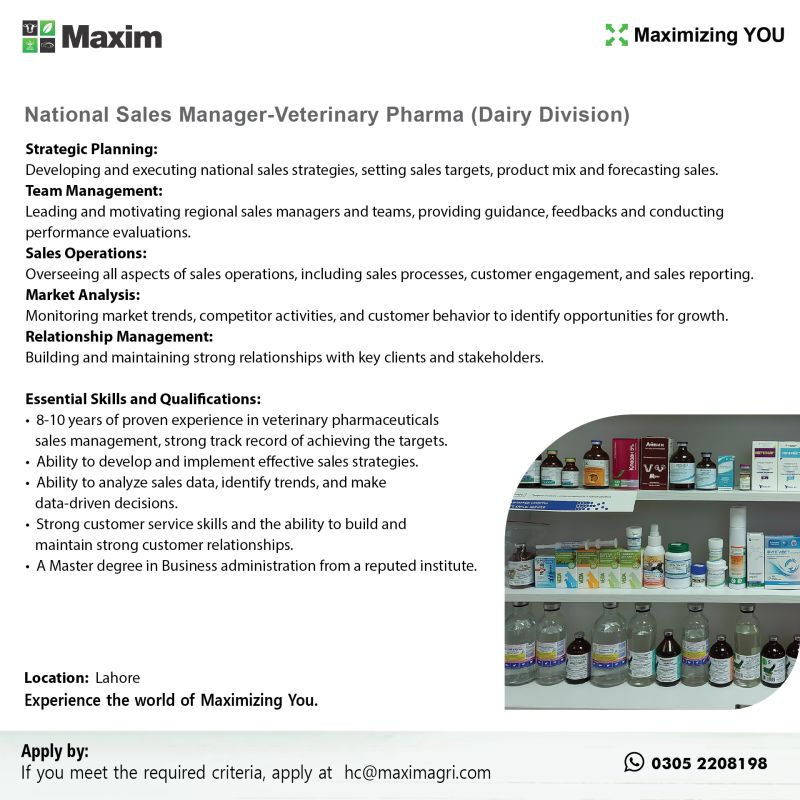 Maxim Agri Pvt Ltd Jobs National Sales Manager 1