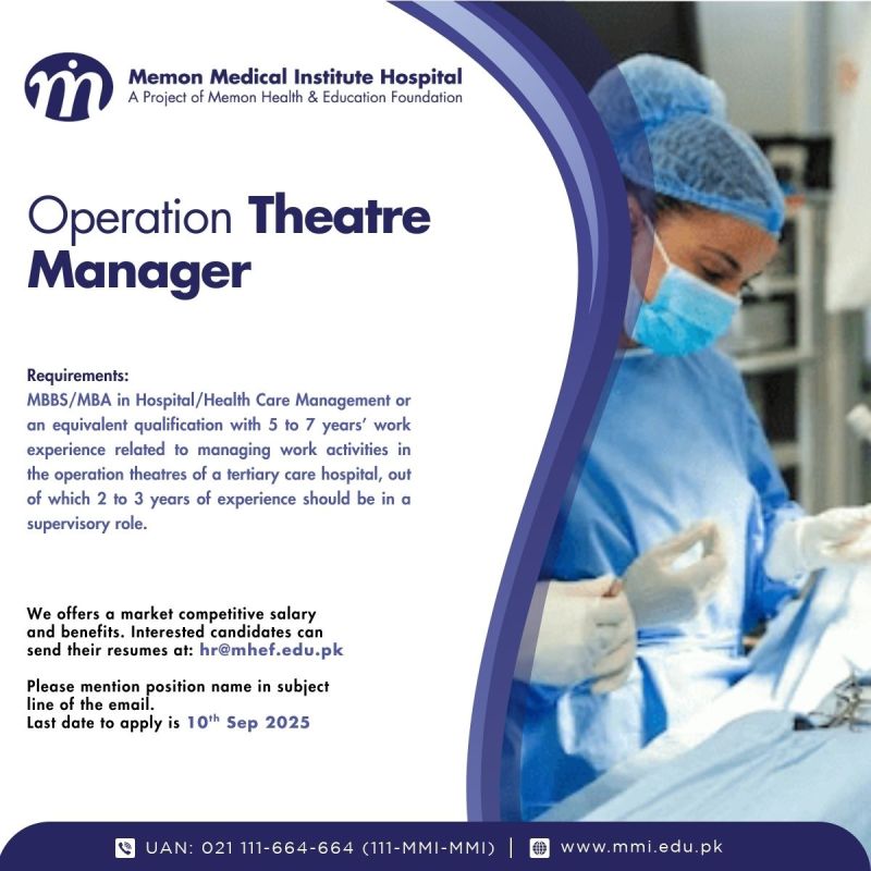 Memon Medical Institute Hopital Jobs September 2025 5