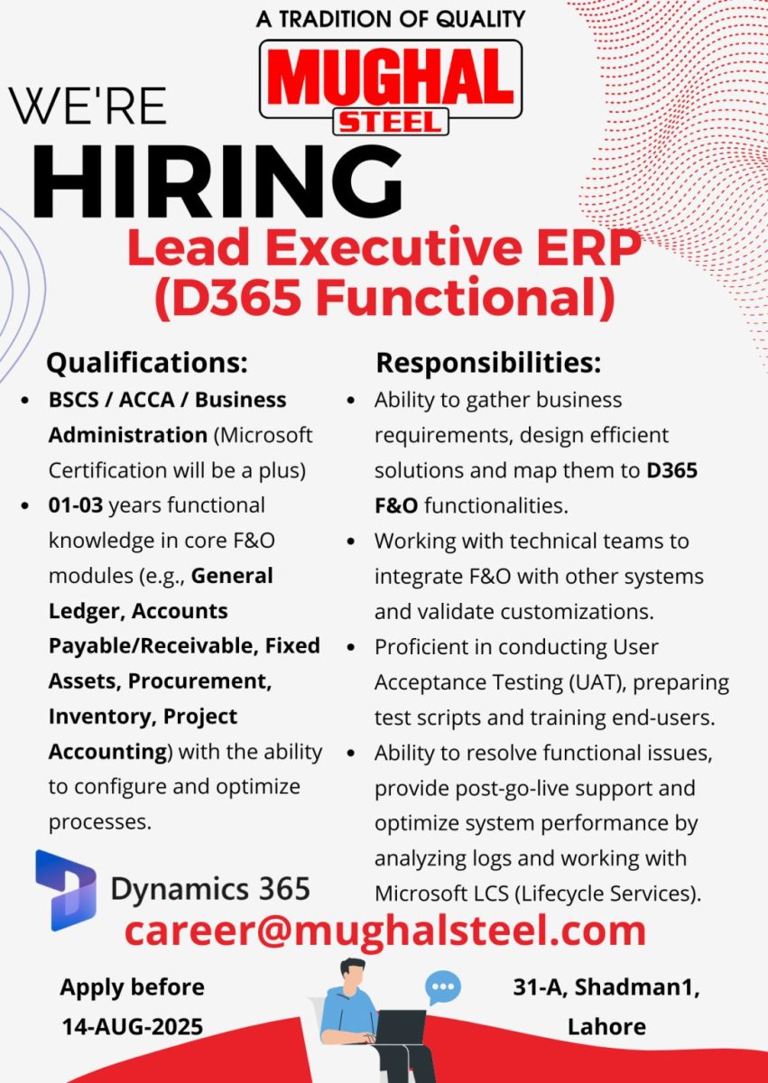 Mughal Steel Jobs Lead Executive ERP 1