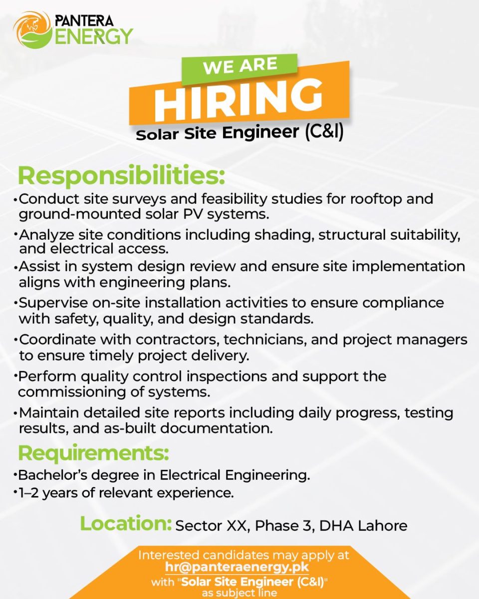 Pantera Energy Jobs Solar Site Engineer 1