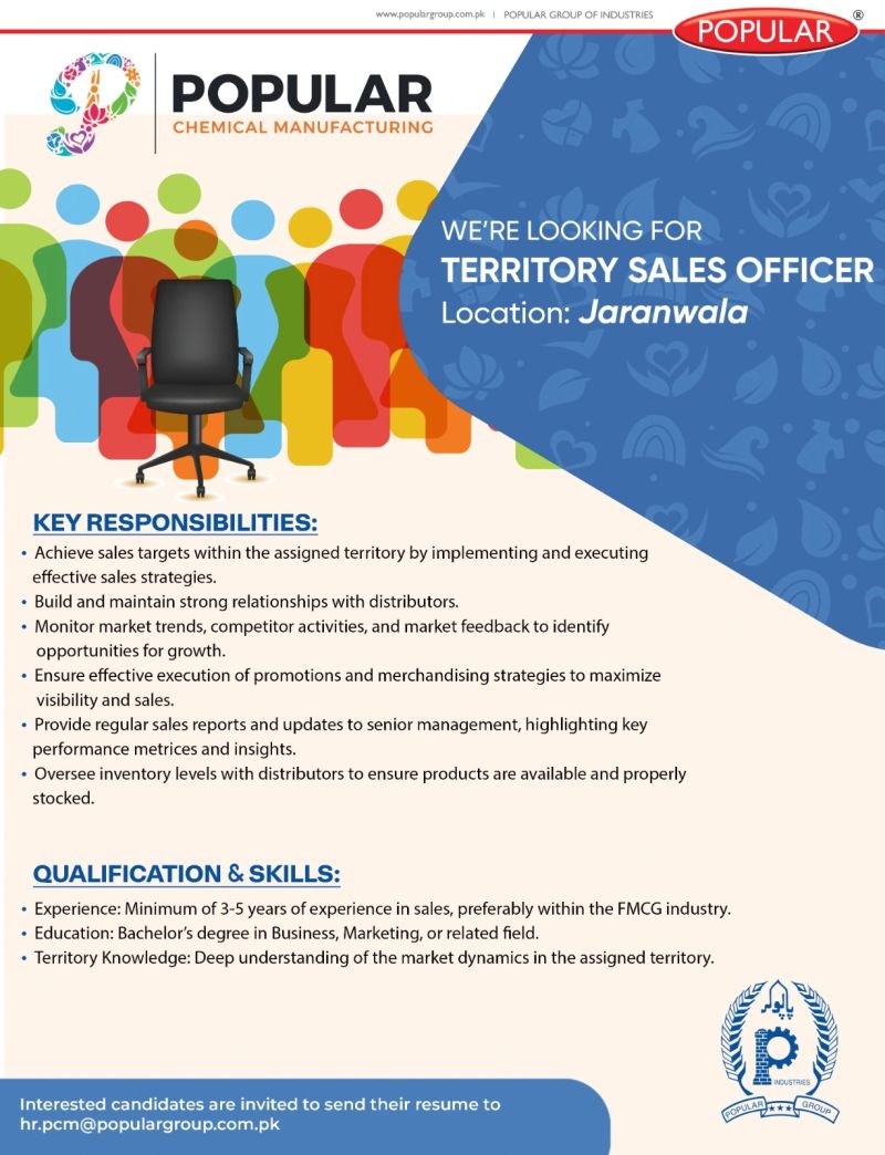 Popular Group Of Companies Jobs Territory Sales Officer 1