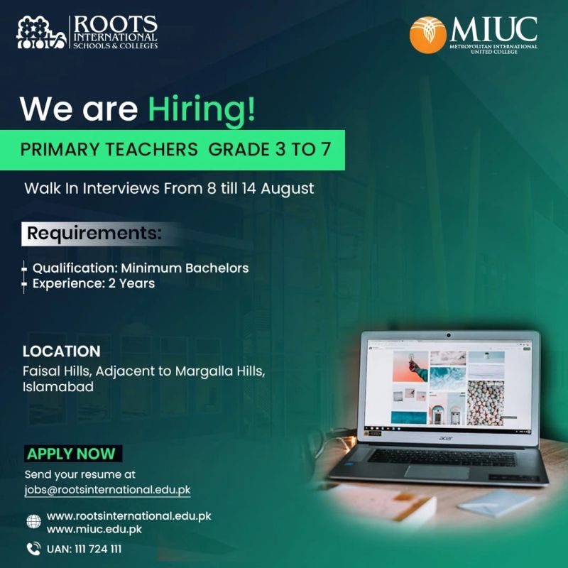 ROOTS International Schools & Colleges Jobs August 2025 1